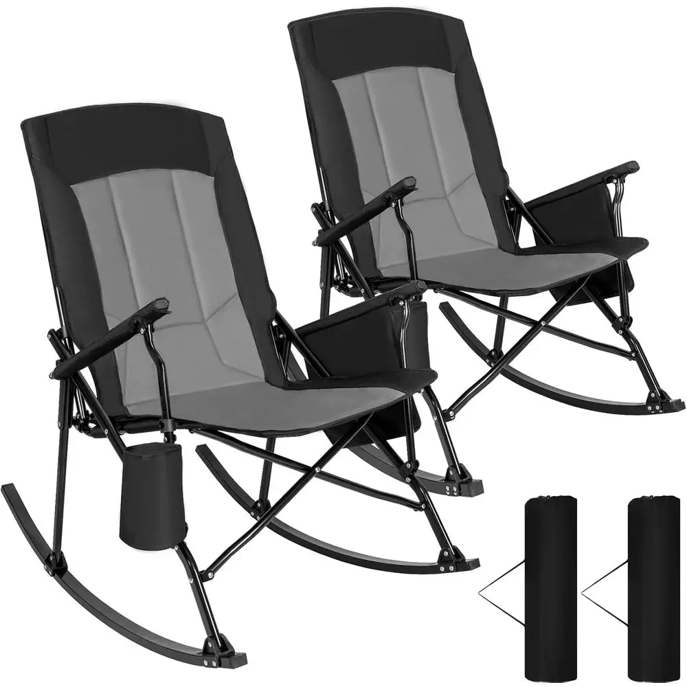 Outdoor Camping Rocker - Yüksek Sırtlı, Sert Kolçaklı Taşınabilir Sallanan