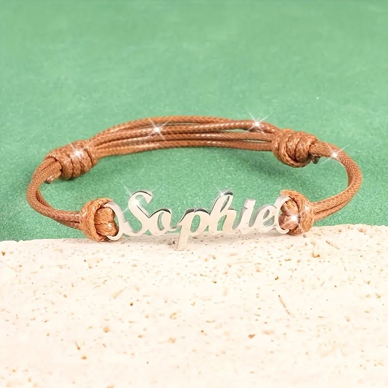 Paracord Bracelet - Kişiselleştirilmiş Özelleştirilmiş İsim Bilezik Paslanmaz Çelik