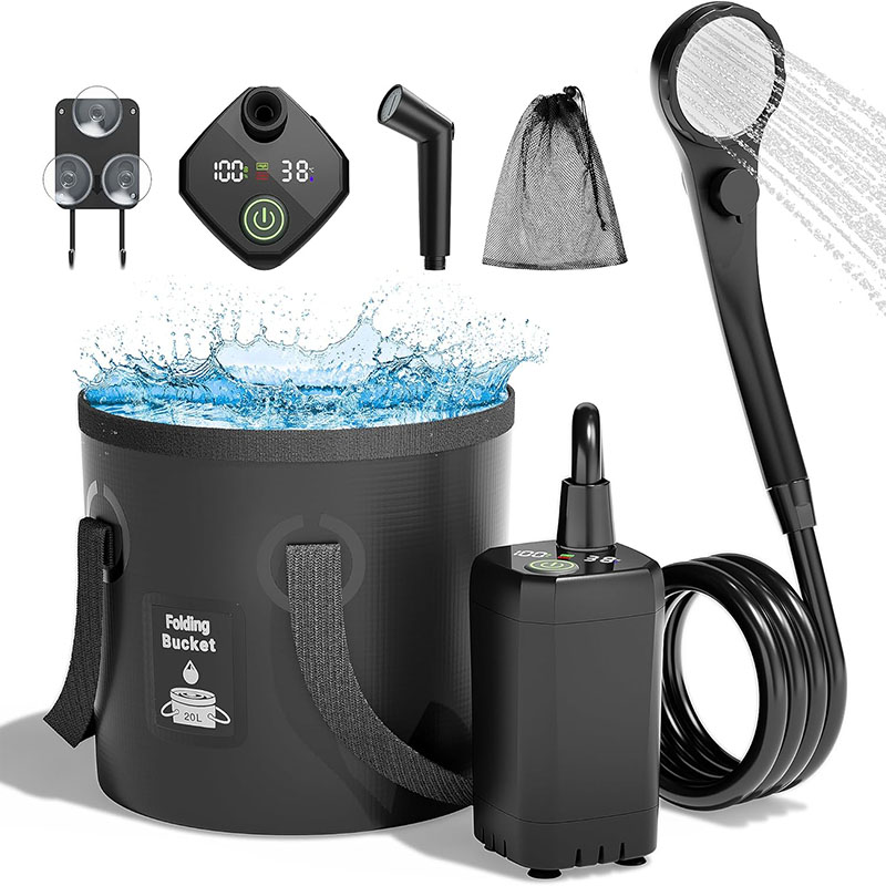 Portable Camping Shower - Taşınabilir Şarj Edilebilir Elektrikli Duş Pompası,