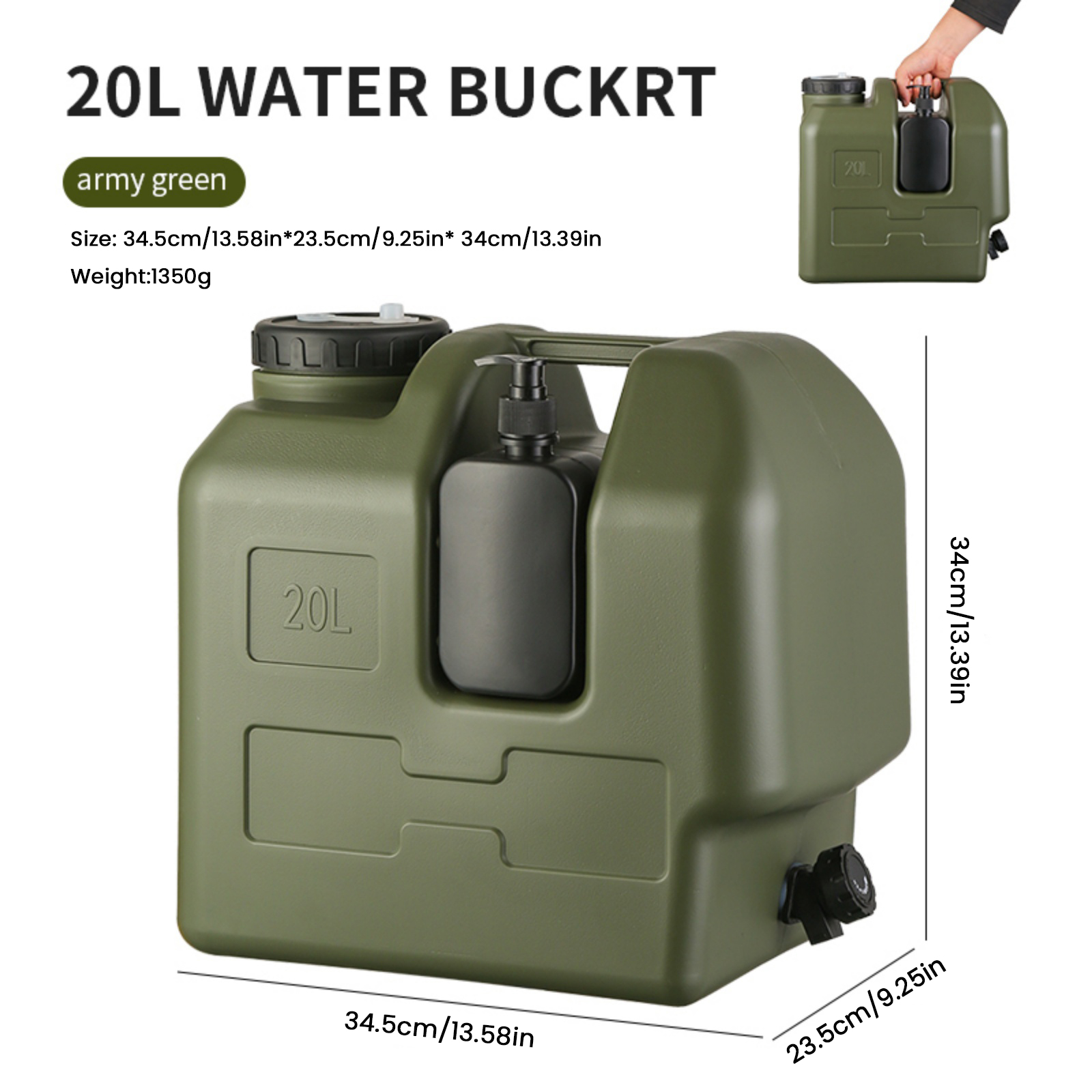15/20L Taşınabilir Kamp Su Bid - Outdoor Camping Water Jug incelemesi ve fiyatı