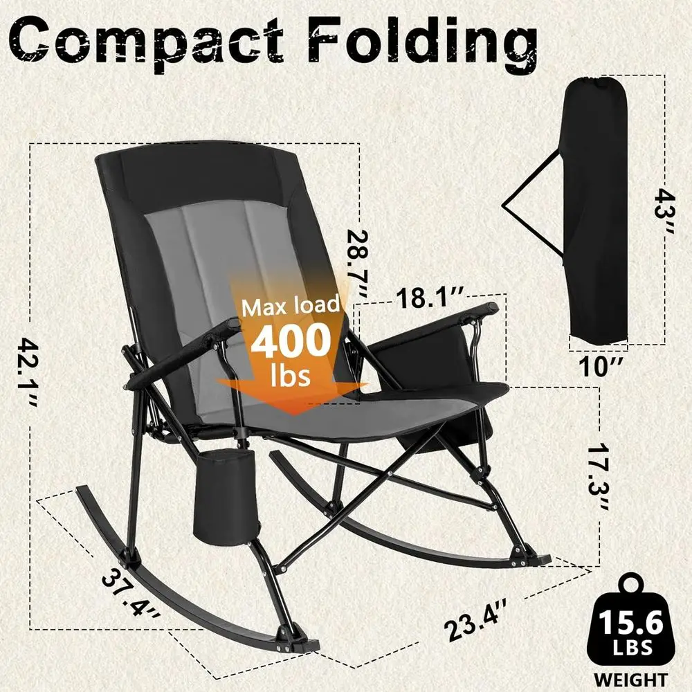 Yüksek Sırtlı, Sert Kolçaklı T - Outdoor Camping Rocker incelemesi ve fiyatı