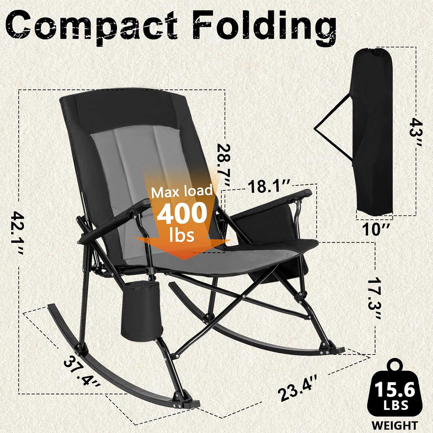 2'li Paket Sert Kolçaklı Yükse - Outdoor Camping Rocker incelemesi ve fiyatı